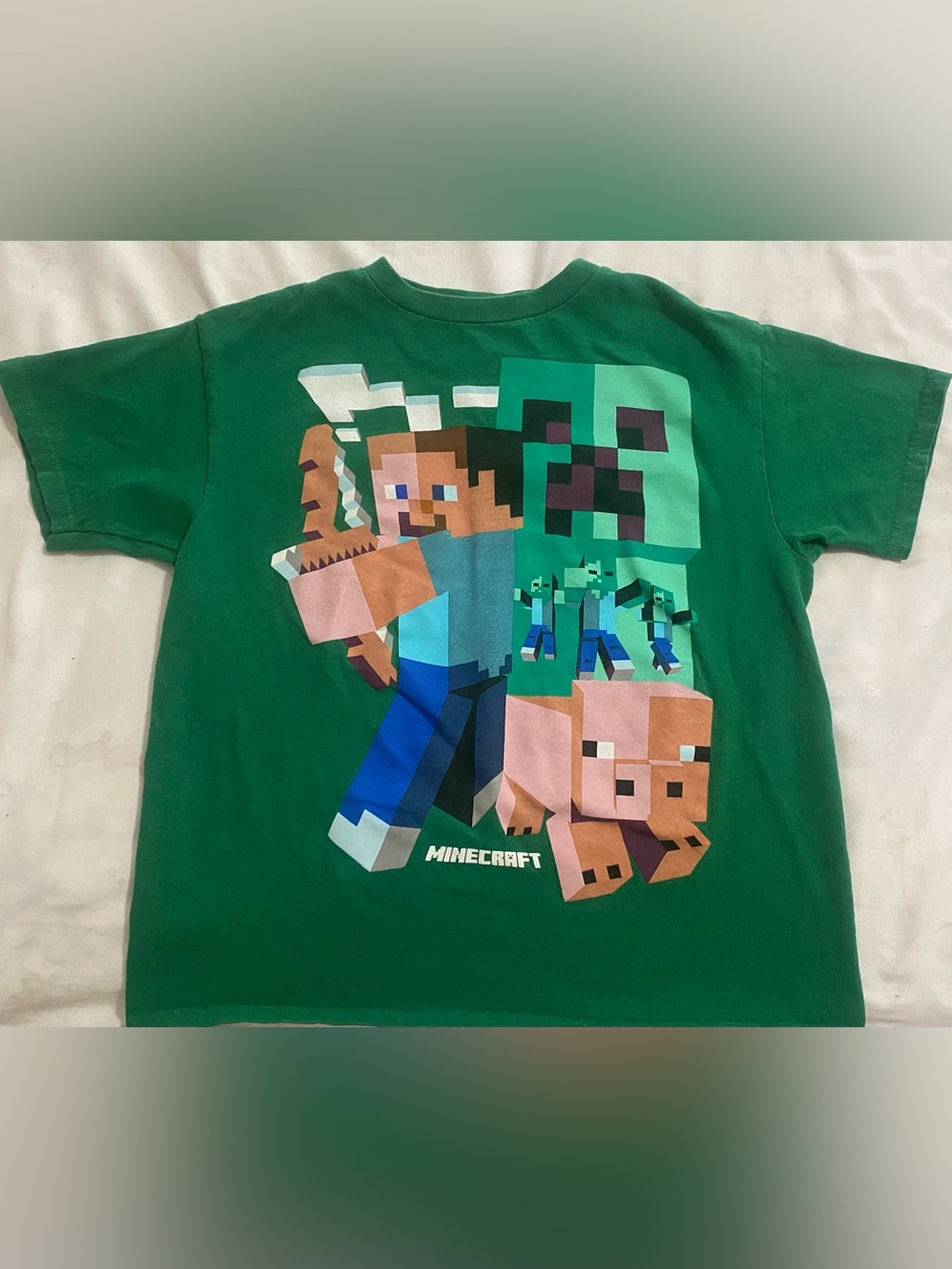 Kids Green Minecraft T-Shirt